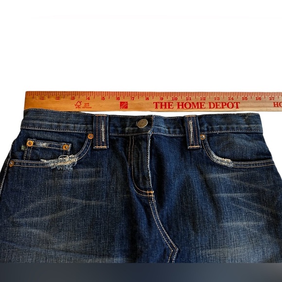 J. Crew Factory Store Mini Skirt Blue Denim Distressed Tagged 30” Actual 32”NWT. - Picture 8 of 10